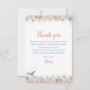 Watercolor Under the Sea Whale Baby Shower Thank You Card