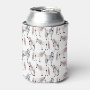 Watercolor Unicorn Fairy Tale Pattern Can Cooler
