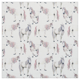 Watercolor Unicorn Fairy Tale Pattern Fabric