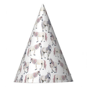 Watercolor Unicorn Fairy Tale Pattern Party Hat