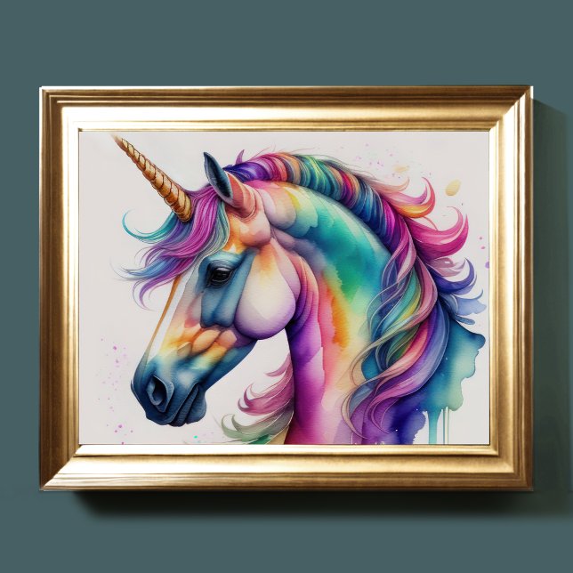 Watercolor Unicorn IV Poster (Creator Uploaded)