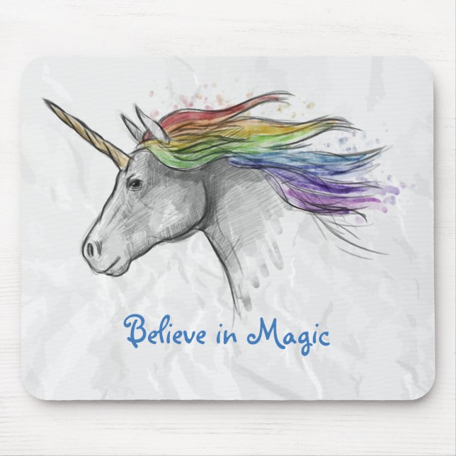Watercolor Unicorn Mousepad (Front)