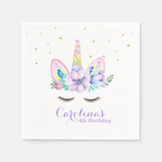 Watercolor Unicorn Napkin