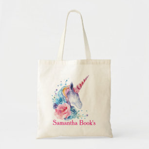 Watercolor Unicorn with Pony Tote Bag