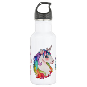 Watercolor Unicorn With Rainbow Hair 532 Ml Water Bottle
