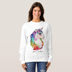 Watercolor Unicorn With Rainbow Hair Sweatshirt