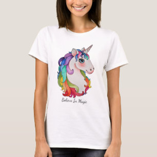 Watercolor Unicorn With Rainbow Hair T-Shirt
