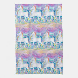 Watercolor Unicorns Kitchen Towel