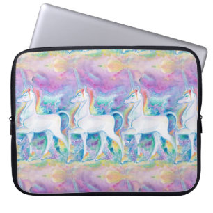 Watercolor Unicorns Laptop Sleeve