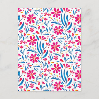 Watercolor Uplifting Floral Pattern Holiday Postcard