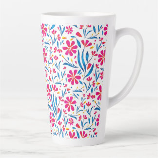 Watercolor Uplifting Floral Pattern Latte Mug
