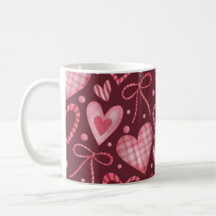 Watercolor Valentine: Burgundy Pink Coffee Mug