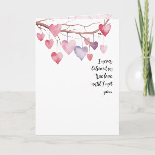 Watercolor Valentine Hearts Card