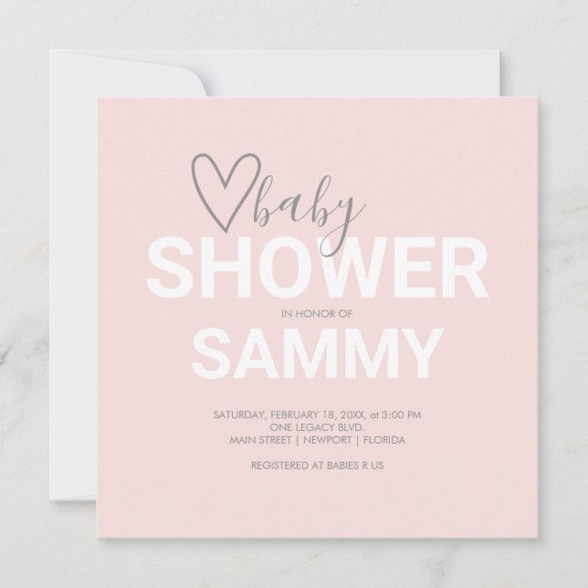 Watercolor Valentine Theme Baby Shower (Front)