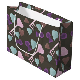 Watercolor Valentines Day Skeleton Keys Large Gift Bag