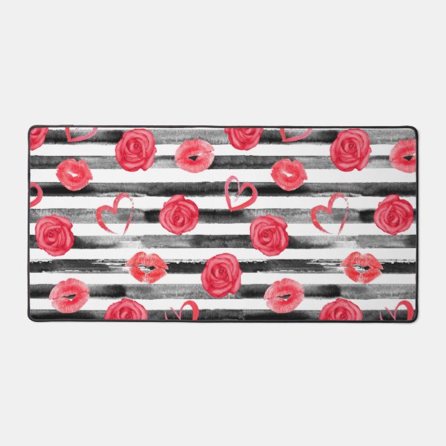 Watercolor Valentines Desk Mat (Front)