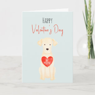 Watercolor Valentines Dog Love Holiday Card