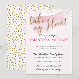 Watercolor Valentine's Party Invitations