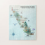 Watercolor Vancouver Island Map Art Jigsaw Puzzle<br><div class="desc">A perfect piece of art for for anyone that loves Vancouver Island. Featuring all the must see tourist spots! Add your custom wording to this design by using the "Edit this design template" boxes on the right hand side of the item, or click the blue "Customize it" button to arrange...</div>