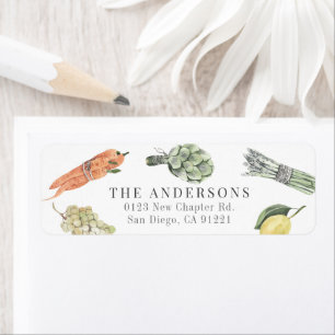 Watercolor Vegetable & Fruits Return Address