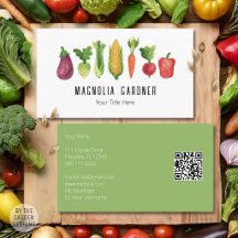 Watercolor Vegetable Organic Farmer Market QR Code