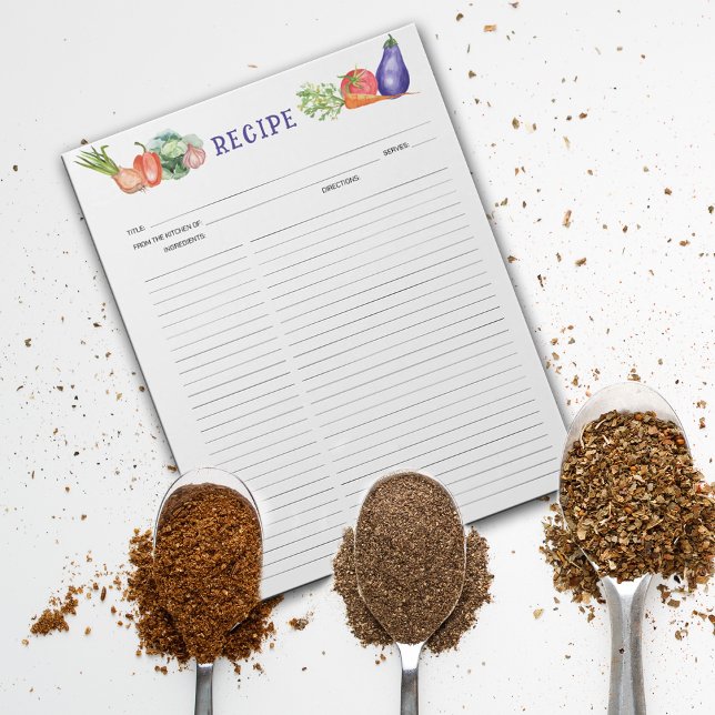 Watercolor Vegetables, Culinary Recipes   Notepad (Creator Uploaded)