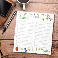 Watercolor Vegetables Grocery List