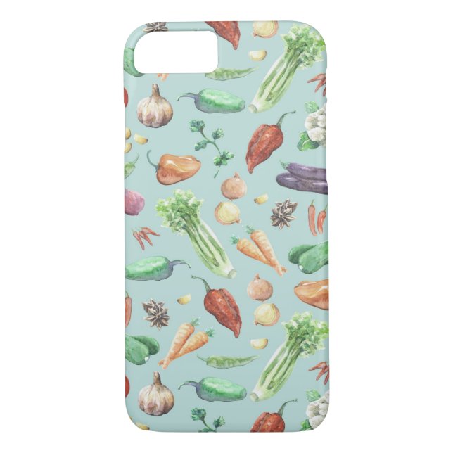Watercolor Veggies & Spices Pattern Case-Mate iPhone Case (Back)