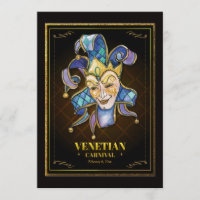 Watercolor Venetian Mask Invitation