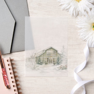 Watercolor Venue Artwork Vellum Overlay Invitations
