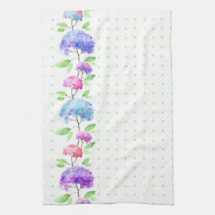 Watercolor vertical seamless pattern border kitchen towel