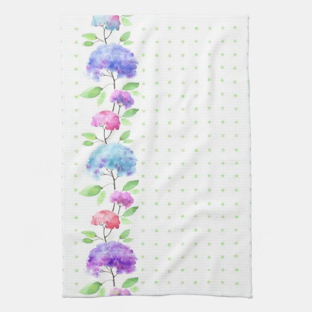 Watercolor vertical seamless pattern border kitchen towel (Vertical)