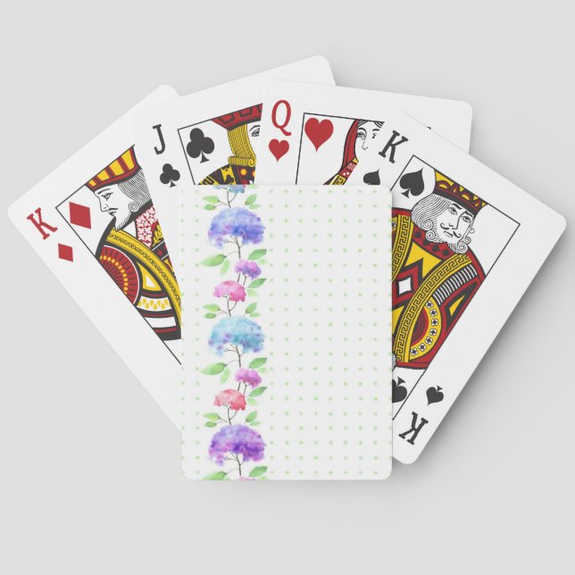 Watercolor vertical seamless pattern border playing cards (Back)