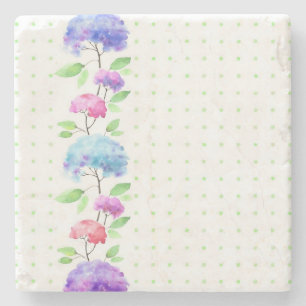 Watercolor vertical seamless pattern border stone coaster