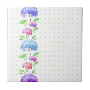 Watercolor vertical seamless pattern border tile
