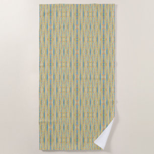 Watercolor Vertical Striped Polka Dots Pattern  Beach Towel