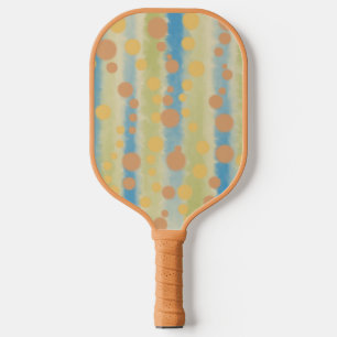 Watercolor Vertical Striped Polka Dots Pickleball Paddle