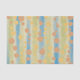 Watercolor Vertical Striped Polka Dots  Tissue Paper