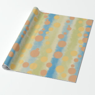 Watercolor Vertical Striped Polka Dots  Wrapping Paper