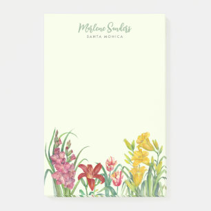 Watercolor Vibrant Spring Flowers Dry Erase Board Post-it Notes