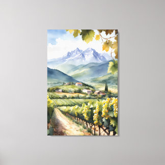 Watercolor Vineyard Canvas Print