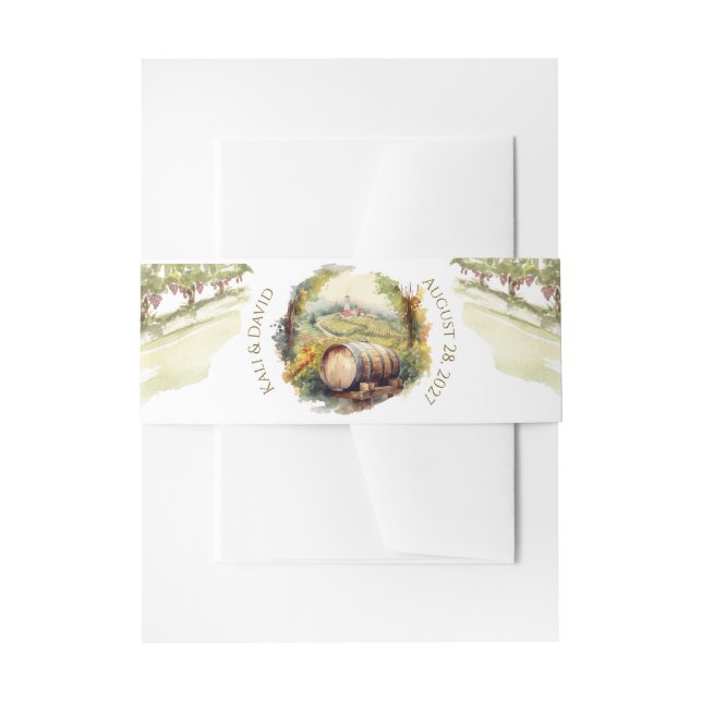 Watercolor Vineyard  Invitation Belly Band (Front Example)
