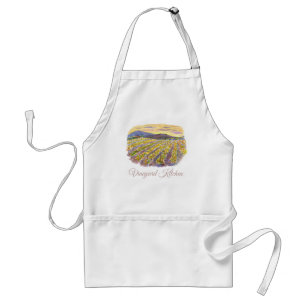 Watercolor Vineyard Landscape Standard Apron