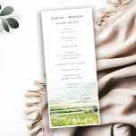 Watercolor Vineyard Landscape Wedding Program<br><div class="desc">Modern Chic Watercolor Vineyard Landscape Theme Collection.- it's an elegant script watercolor Illustration of modern vineyard with mountains at the back, Perfect for your Vineyard destination wedding & parties. It’s very easy to customize, with your personal details. If you need any other matching product or customization, kindly message via Zazzle....</div>