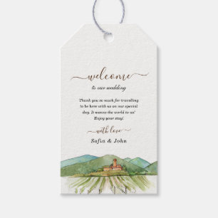 Watercolor Vineyard  Wedding Welcome  Gift Tags