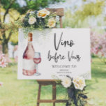 Watercolor Vino Before Vows Bridal Shower Welcome Poster<br><div class="desc">Watercolor Vino Before Vows Bridal Shower Welcome Poster</div>