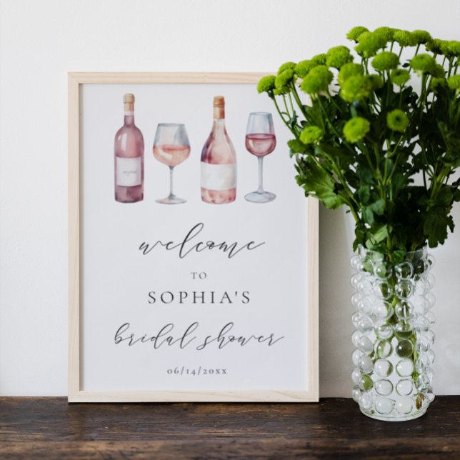 Watercolor Vino before Vows Welcome Sign (Creator Uploaded)