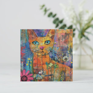 Watercolor Vintage Abstract Cat (8)