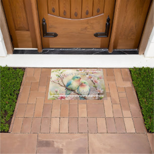 Watercolor Vintage Bird Art  Doormat