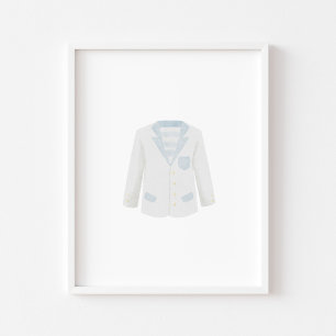 Watercolor vintage blue golf uniform poster